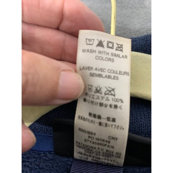 Patagonia Women's Med Navy Blue Double Breasted lined Jacket Cozy Warm Casual - Picture 5 of 15